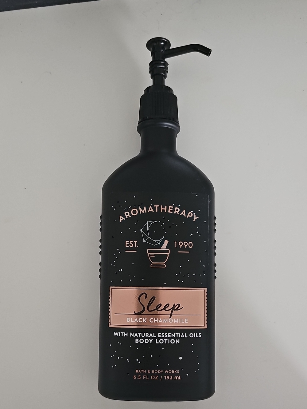 Bath & Body Works Aromatherapy Sleep Body Lotion Black with Rose Gold Label